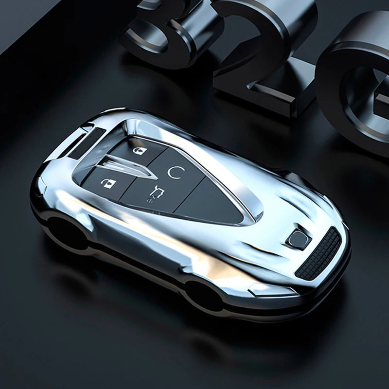 Key Cover Case for Changan UNI-V/CS75 Plus 3rd Gen/CS55 Plus/Yida/UNI-Z/Eado/UNI-T (2024 Models) - Protective Keybag Keychain CM World