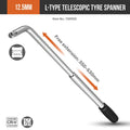 Hi-Spec 1/2'' L-TYPE Telescopic Tire Wrench Cr-v steel Socket Wrench Motorcycle tool Extendable Car Wheel Brace Wrench Hand Tool CM World