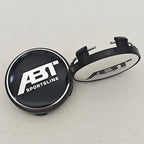 4pcs/set 60mm ABT SPORTSLINE Logo Car Emblem Wheel Hub Center Cap Badge Covers With Black Base For Car Universal Accessories