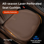 Four-Season Universal Car Seat Cushion Pu Leather Protective Pad Perforated Breathable Integrated Half-Cover Front and Rear Seat Cover Car Interior Accessories Black Red Mocha Brown Orange CM World