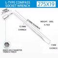 17/19/21mm 2 End L Type Socket Wrench Crowbar Tire Wheel Lug Nut Wrench Hex Key Socket Spanner Tool Car Tyre Removal Tool
