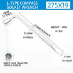 17/19/21mm 2 End L Type Socket Wrench Crowbar Tire Wheel Lug Nut Wrench Hex Key Socket Spanner Tool Car Tyre Removal Tool