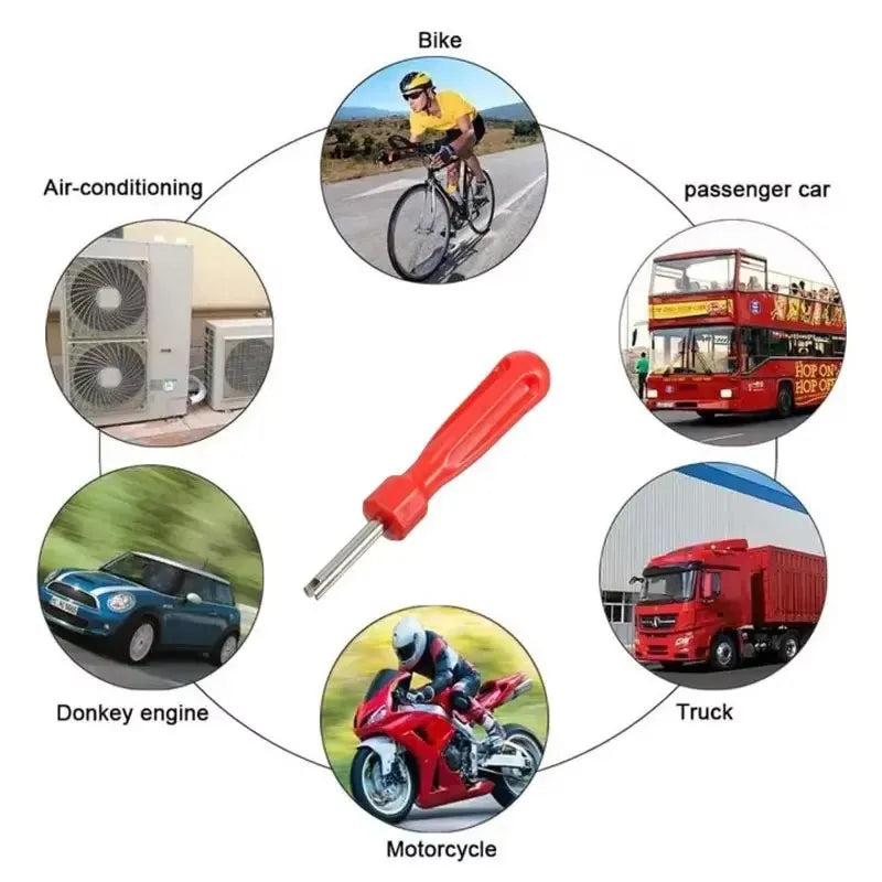 1/5Pcs Car Bike Motorbike Slotted Handle Tire Valve Stem Core Remover Tire Valve Core Screwdriver Car tyre Repair Install Tools