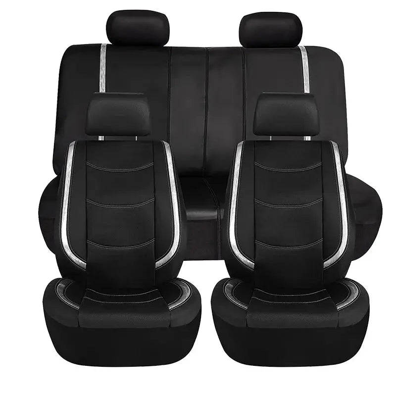 AUTO PLUS Car Seat Covers Artificial Leather With Bright PVC Sheet With 3 Zipper Car Accessories Interior Seat Cushion Protector CM World