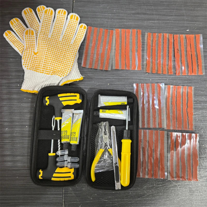 HOT Car Tire Repair Kit Puncture Plug Tools Tyre Puncture Emergency for Tire Strips Stirring Glue Repair Tool Kit