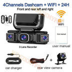 New WIFI 4Channel 360 Degree  Car Dvr 1080P Video Recorder WiFi APP Dashcam 24h Parking Monitor Rear View Camera Car Recorder Car Mobile World