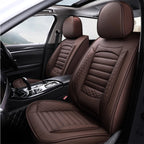 Black & White Faux Leather Car Seat Covers - Universal Fit, Lumbar Support, Waterproof, Anti-Slip, Durable for Cars, SUVs, Truck CM World