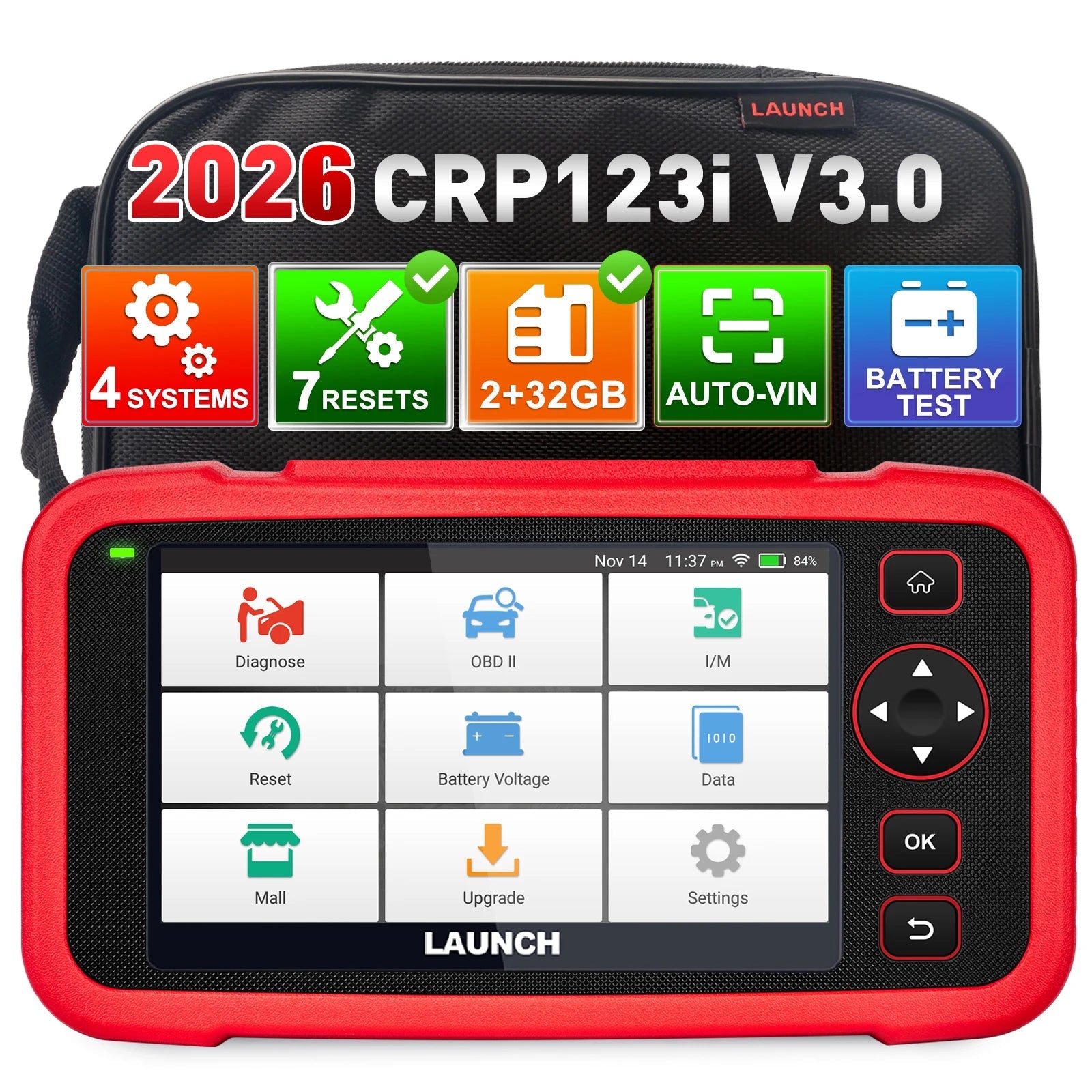 LAUNCH X431 CRP123E V3.0 OBD2 Scanner ENG ABS Airbag SRS AT Auto Diagnostic Tool 7 Reset Code Reader Automotive tools PK CRP123 Car Mobile World