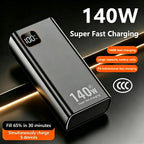 New 500000mAh Power Bank 140W Super Fast Charging Powerbank Portable External Battery Charger for iPhone Huawei Samsung Xiaomi