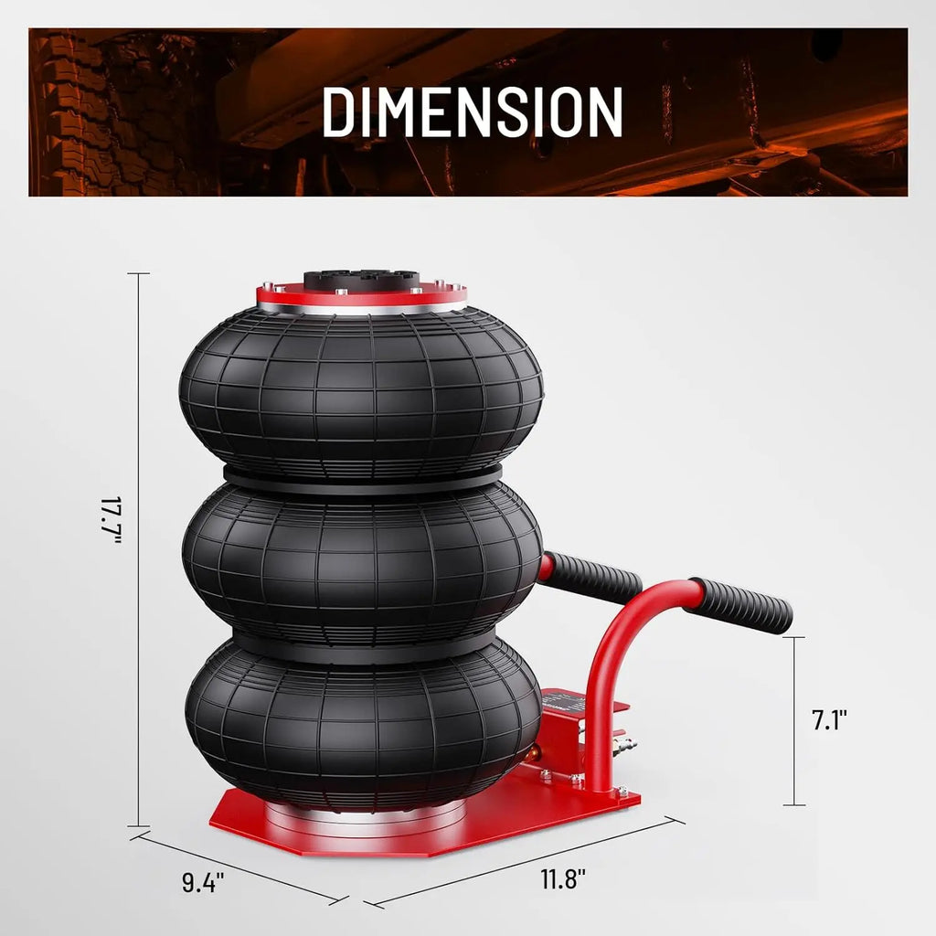High Quality 3-Bag Portable Steel Car Jack 3 Ton Air Jack with Quick Lifting Tool Pneumatic Jack From Factory