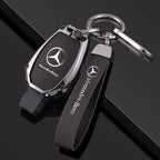 1pcs Leather Car Smart Key Case Cover Shell Fob Holder For Mercedes Benz A B C E S  R-Class C43 CLA GLB GLC GLK SLK SL Vito W20 CM World