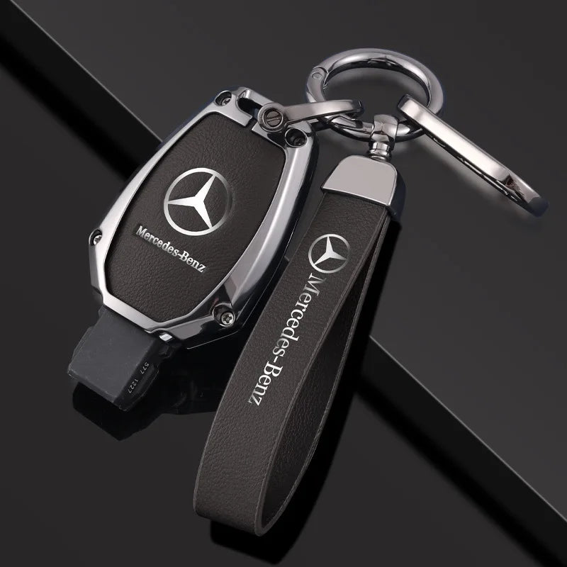 1pcs Leather Car Smart Key Case Cover Shell Fob Holder For Mercedes Benz A B C E S  R-Class C43 CLA GLB GLC GLK SLK SL Vito W20 CM World