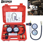 Cylinder Leak Down Tester Kit, Engine Cylinder Leakage Detector Dual Pressure Gauges 0‑40PSI, Compression Leak Test Tool for Car Truck Petrol Engine, with Quick Connect Fittings for Piston Ring, Valve, Head Gasket