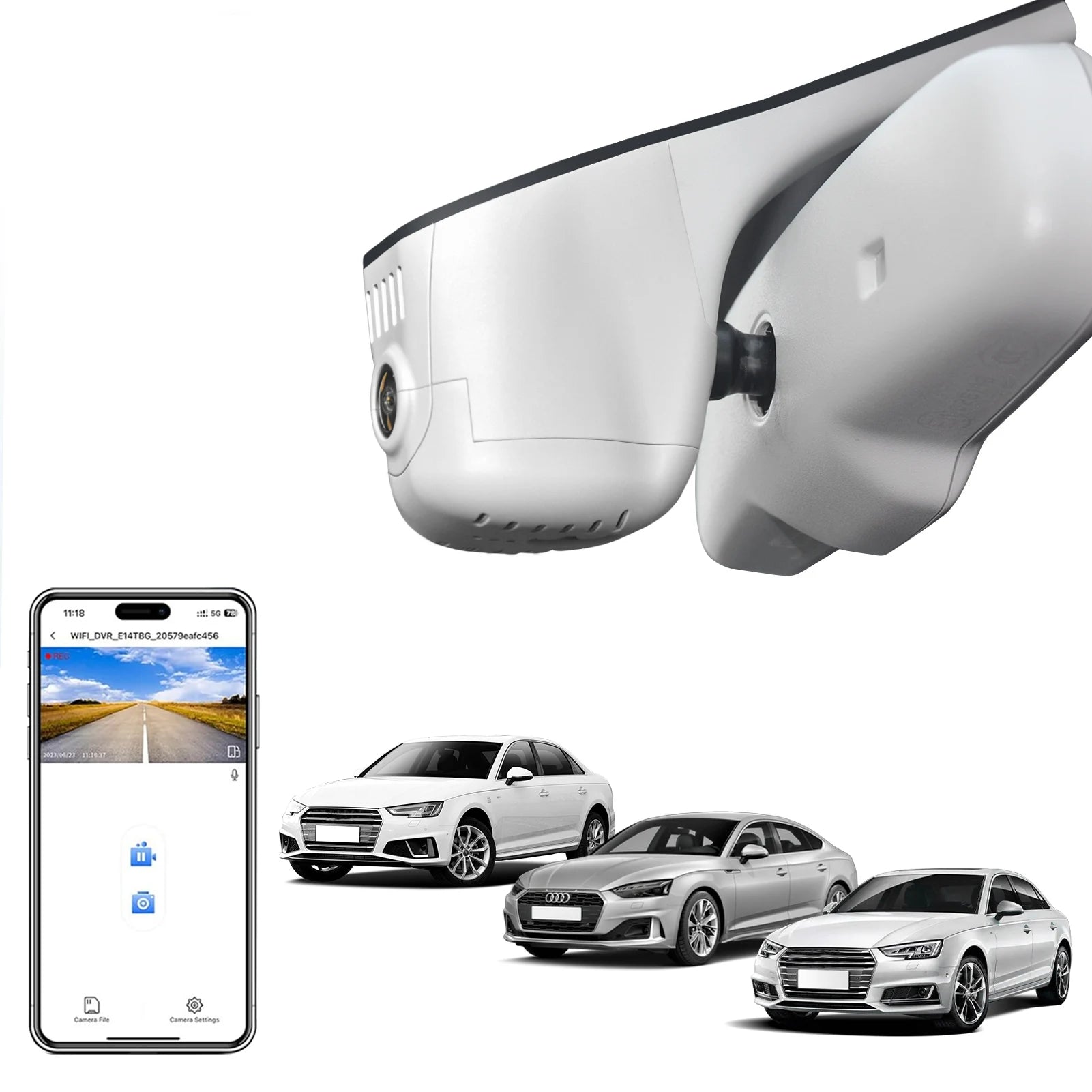 Dash Cam 4K For Audi A3 A4 A5 A6 A7 A8 Q3 Q5 Q7 B4 B5 B6 B7 B8 B9 8V C5 C6 C7 8P 8V (Model B/C) GPS WiFi & APP Dash Car Camera Car Mobile World