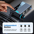 Joyroom 154W Car Charger Adapter 9 in 1 Fast Power Adapter Lighter Splitter Charge Independent Switches DC Cigarette Outlet CM World