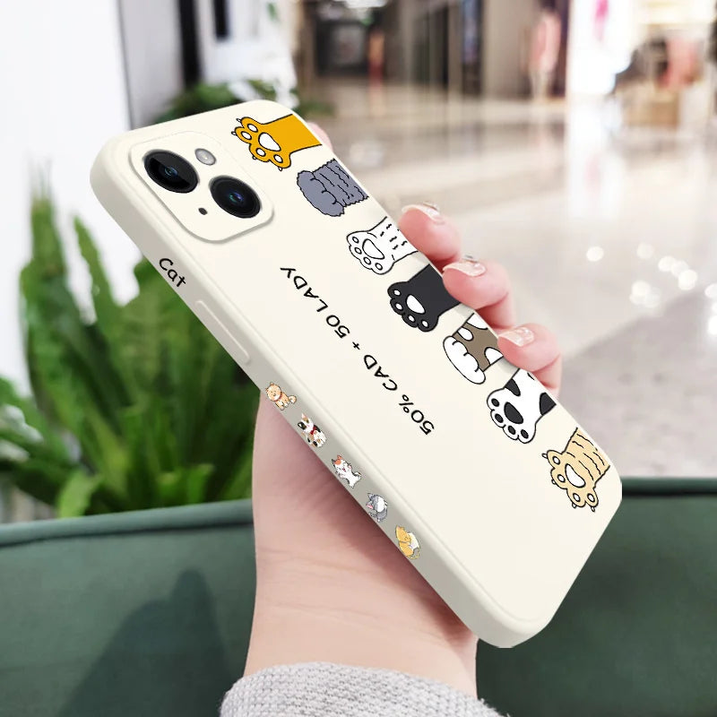 Cat Litter Phone Case For iPhone 17 17 Air 16 16e 15 14 13 12 11 Plus Pro Max Mini X XR XS Plus Liquid Silicone Cover Car Mobile World