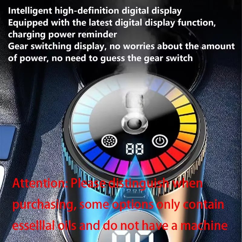 Smart Car Air Freshener Rechargeable Aroma Diffuser 5 Levels of Adjustable Intelligent  Diffuser Pickup Light Starry Sky Summit CM World