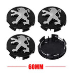 60mm Car Wheel Hub Caps Tire Center Cover Emblem Badge Auto Styling Accessories Fit Peugeot 206 207 307 308 508 2008 3008