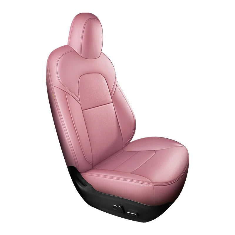 For Tesla Model 3 Y Custom Fit Car Seat Cover Accessories For Tesla 360 Degree Full Covered Perforated Artificial Leather CM World