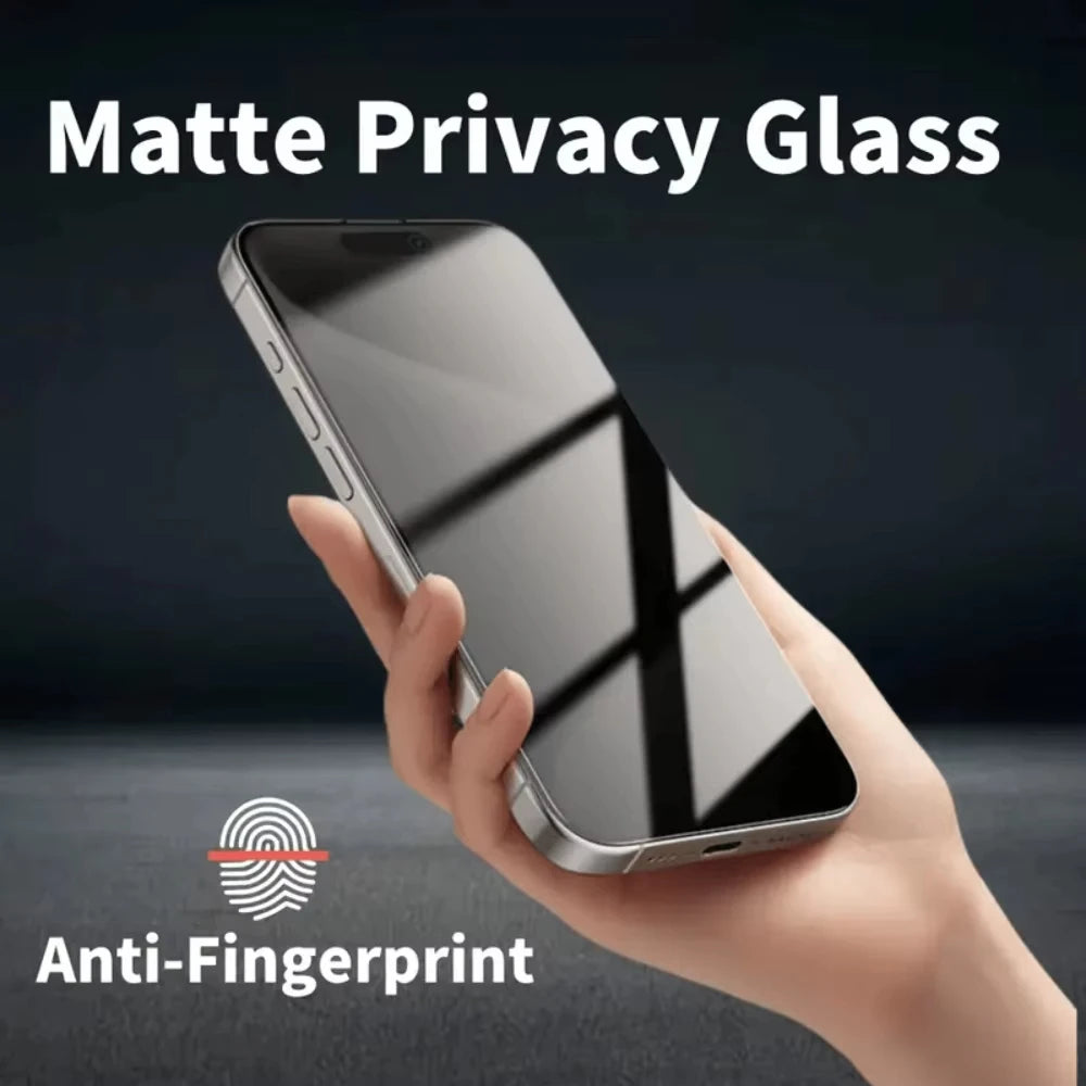 1-5Pcs Matte Privacy Tempered Glass Screen Protector For iPhone 17 16 Pro Max Air 16e 15 14 Plus 13 11 12 XS XR Dust Free Instal Car Mobile World