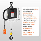 SucceBuy 1100lbs 3-in-1 Electric Hoist Winch Manual/Wired/Wireless 22.9ft Lifting Heigh Overload Protection Portable Power Crane CM World