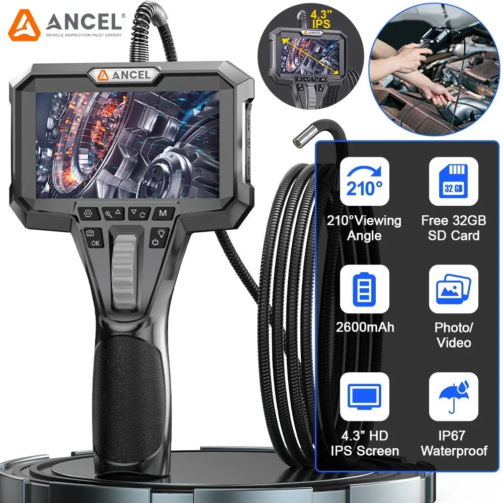 Lens Articulating Borescope Endoscope Camera Inspection Camera Articulating Industrial Endoscope ANCEL AN301 HD Camera Borescope