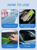 2Pcs/Set Car Windshield Anti-Fog Kit - ABS Resin Scraper + Applicator Sponge + Microfiber Cloth, Easy to Use CM World