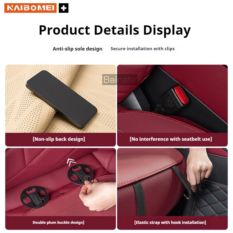 Car Seat Covers, For XPENG G6 P7 G9 MONA M03 G3 P5, Protective Covers Breathable Sweatproof, Four Seasons Leather Seat Cushion Car Mobile World