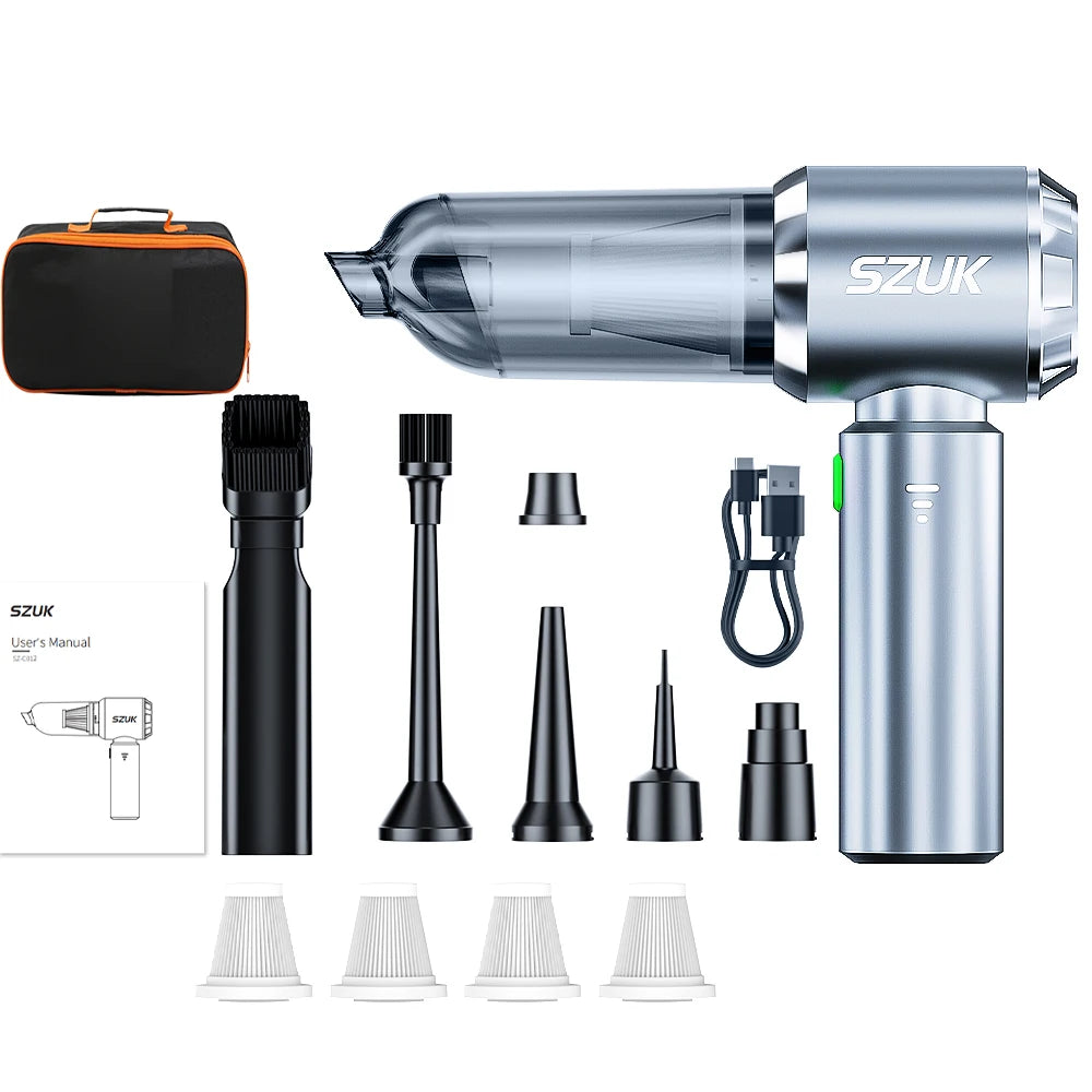 SZUK Car Vacuum Cleaner 180000PA Wireless Portable Cleaning Machine for Keyboard Powerful Mini Handheld Cleaner for Car and Home CM World