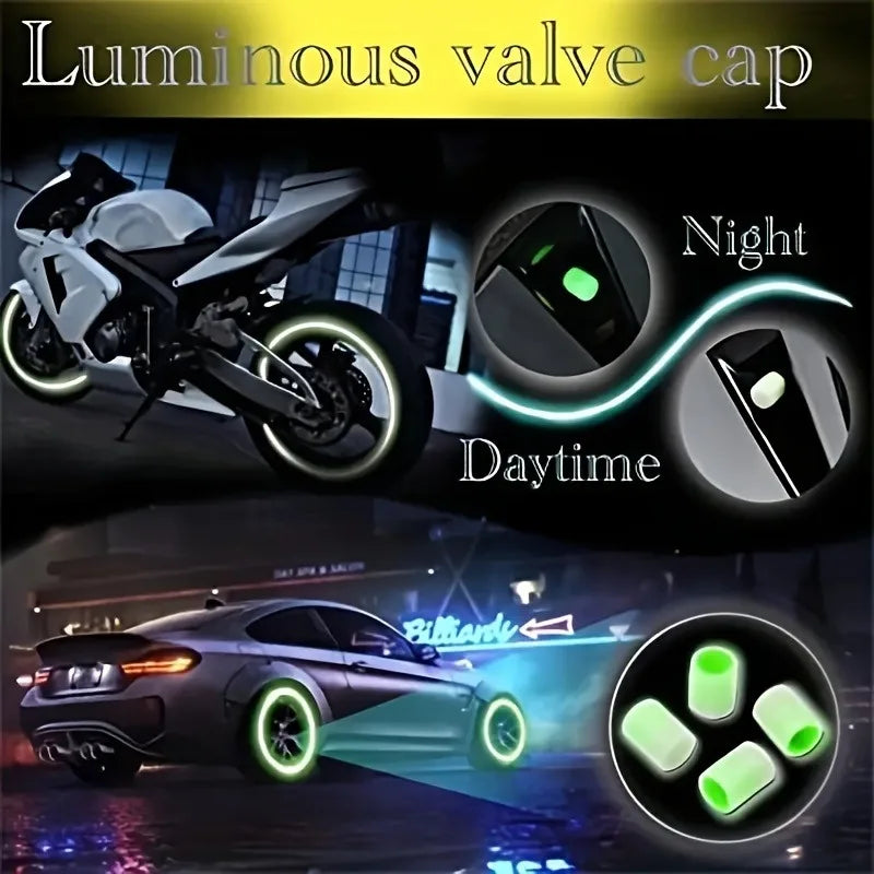 10pcs Luminous Valve Stem Cap Universal Car Decor CM World