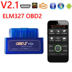 ELM327 V2.1 OBD2 Scanner for iOS Bluetooth-compatible OBDII Code Reader for Windows Android Bluetooth-compatible Car Universal Car Mobile World