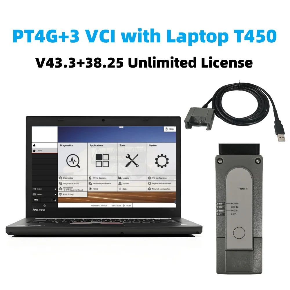 New 2026 PIW PT3G Tester III VCI Diagnostic tool PT3G Programming Engineer Mode Software SSD V43.3 V38.25 car diagnostic tool CM World