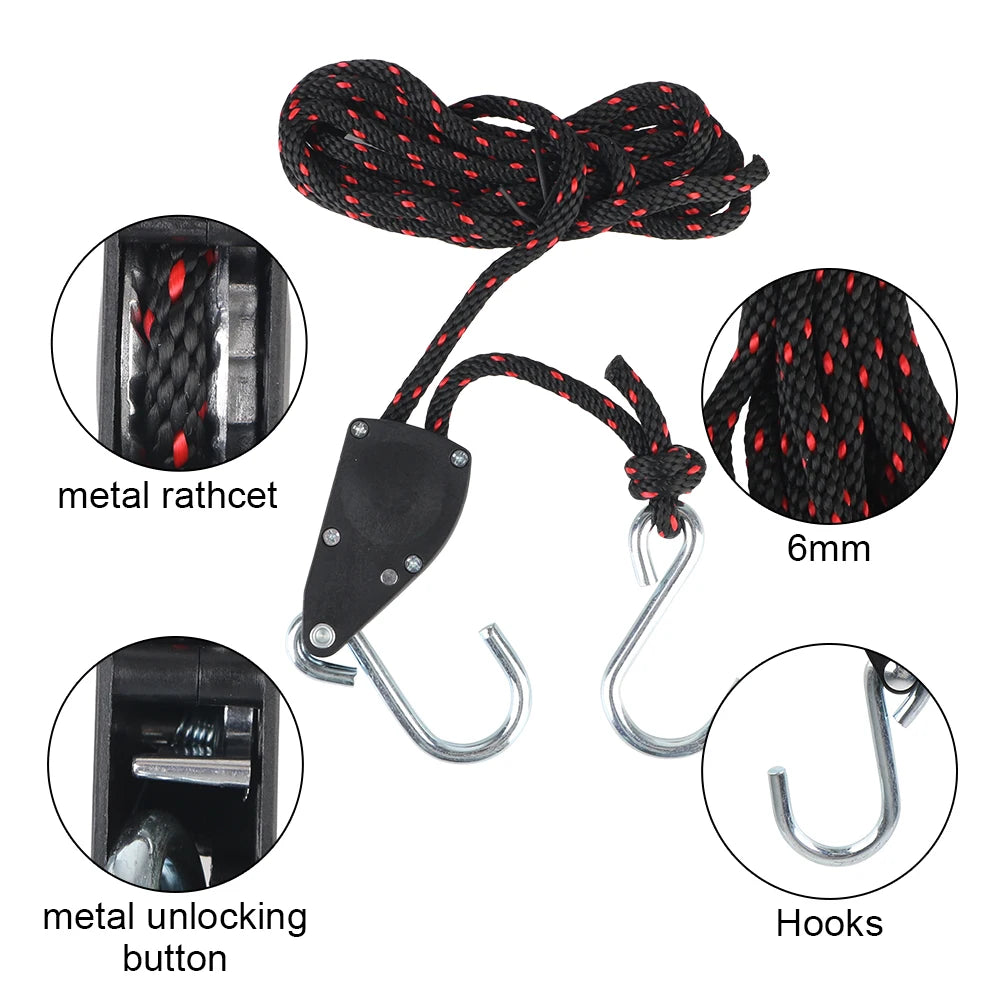 Automotive repair tools Hanging Rope Clip Heavy Duty Rope Hanger Ratchet Adjustable Car Tool Camping Tent Tool Dent repair tool CM World