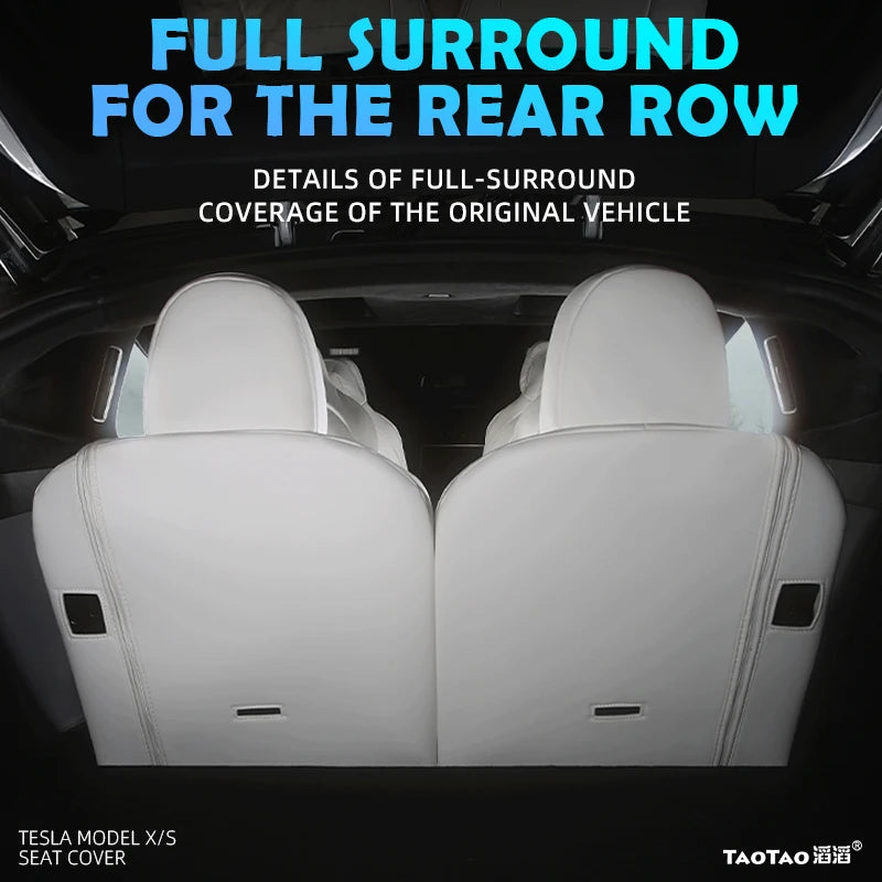 Custom Fit Car Seat Covers Specific For Tesla Model X S 360 Degree Full Covered High Quality Leather Cushion Fit 6 or 7 Seaters