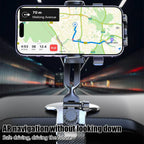 Dashboard Car Phone Mount ABS Auto Cell Phone Holder 1800° Rotation Triangle Anti-Slip Car Phone Stand For Safe Navigation