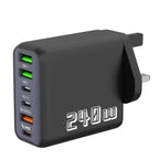 6 Ports USB C PD Charger 240W Quick Charge 3.0 Type C USB Phone Chargers Super Fast Charging Adapter For iPhone Samsung Xiaomi Car Mobile World