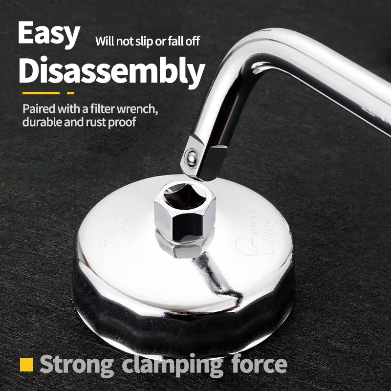 64mm-102mm End Cap Machine Filter Removal Tool 1/2" Square Drive Oil Filter Universal Socket Wrench Remover Auto Housing Tool Car Mobile World