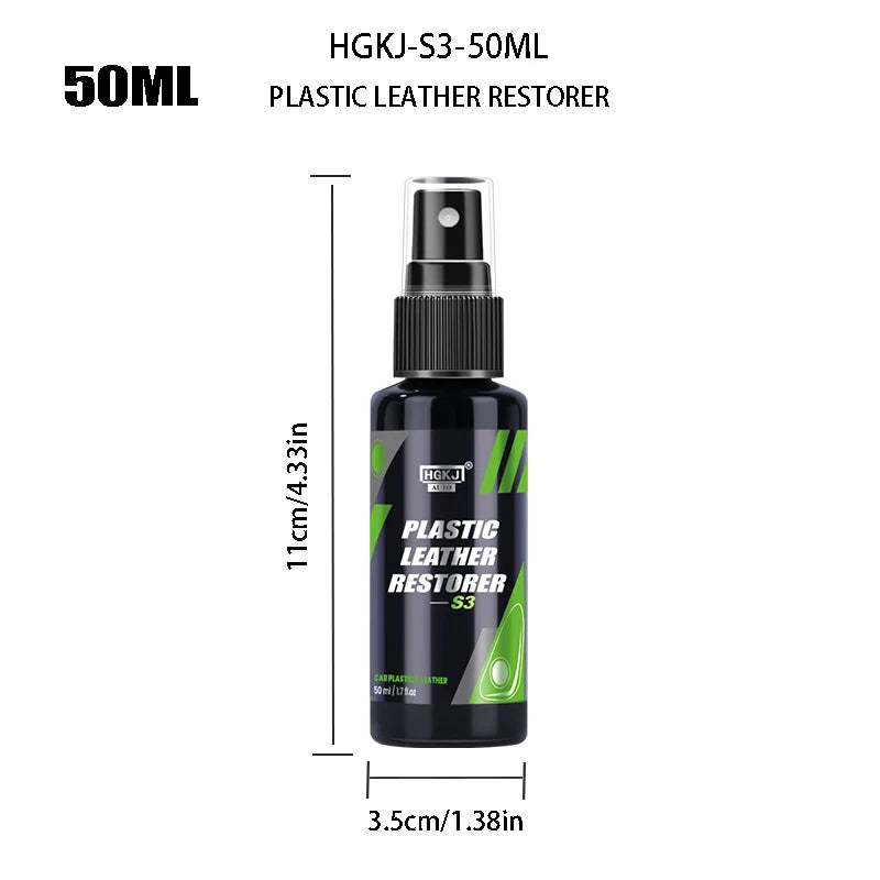S3 Car Plastic Leather Restorer Spray Polish Cleaner Coating Agent  Back To Black More Gloss Car Cleaning Products CM World
