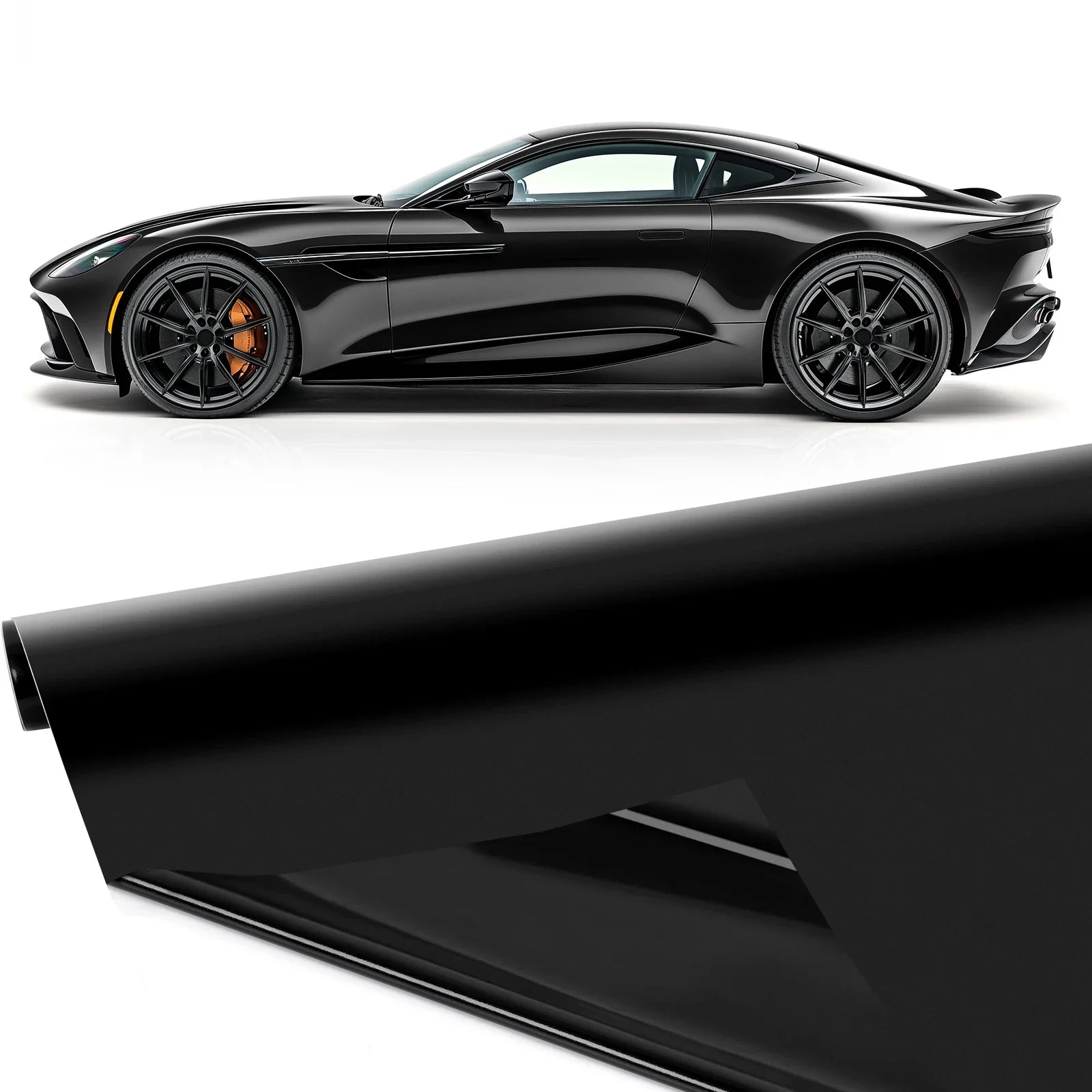 20X5FT High Glossy Black Carbon Fiber Car Wrap Vinyl Film Self Adhesive Auto Decal Bubble Car Body Film Vinyl Wrap Decals Car Mobile World