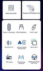 IPS 6.9 Inch 1Din Wireless Or wired Carplay Android Auto Car Radio Multimedia MP5 Player 1 Din DVD Bluetooth Stereo USB Charging CM World