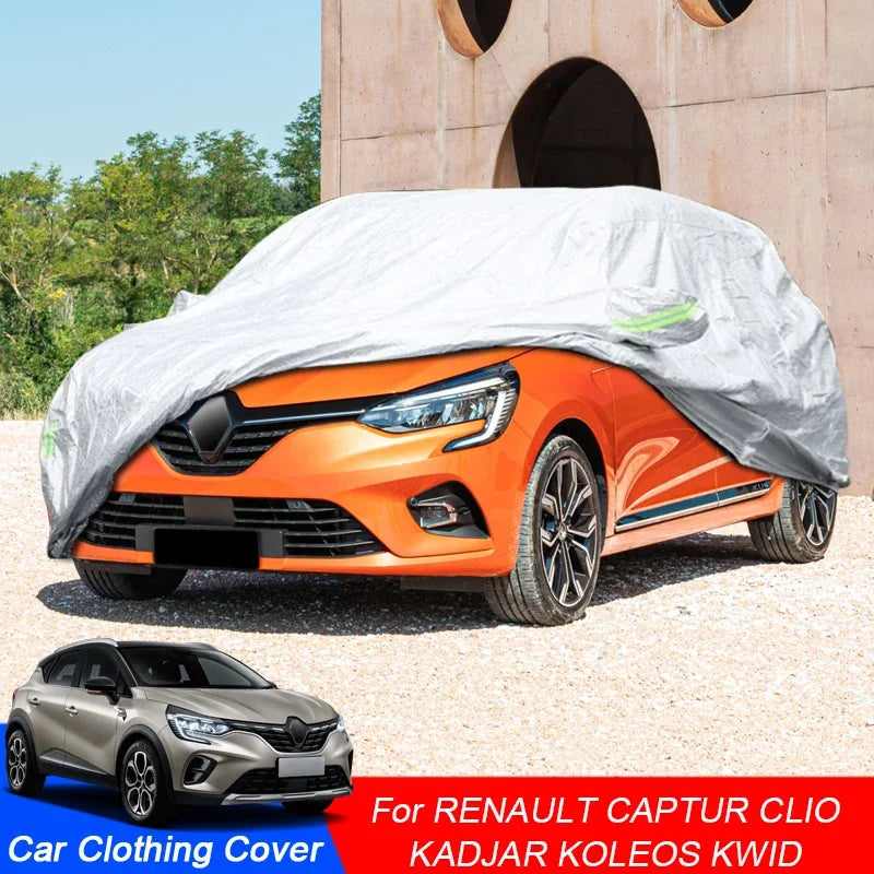Full Dust Waterproof Car Cover Rain Frost Snow Protect Cover For Renault Captur CLIO KADJAR KADJAR KOLEOS QM6 KWID BW 2015-2025 Car Mobile World