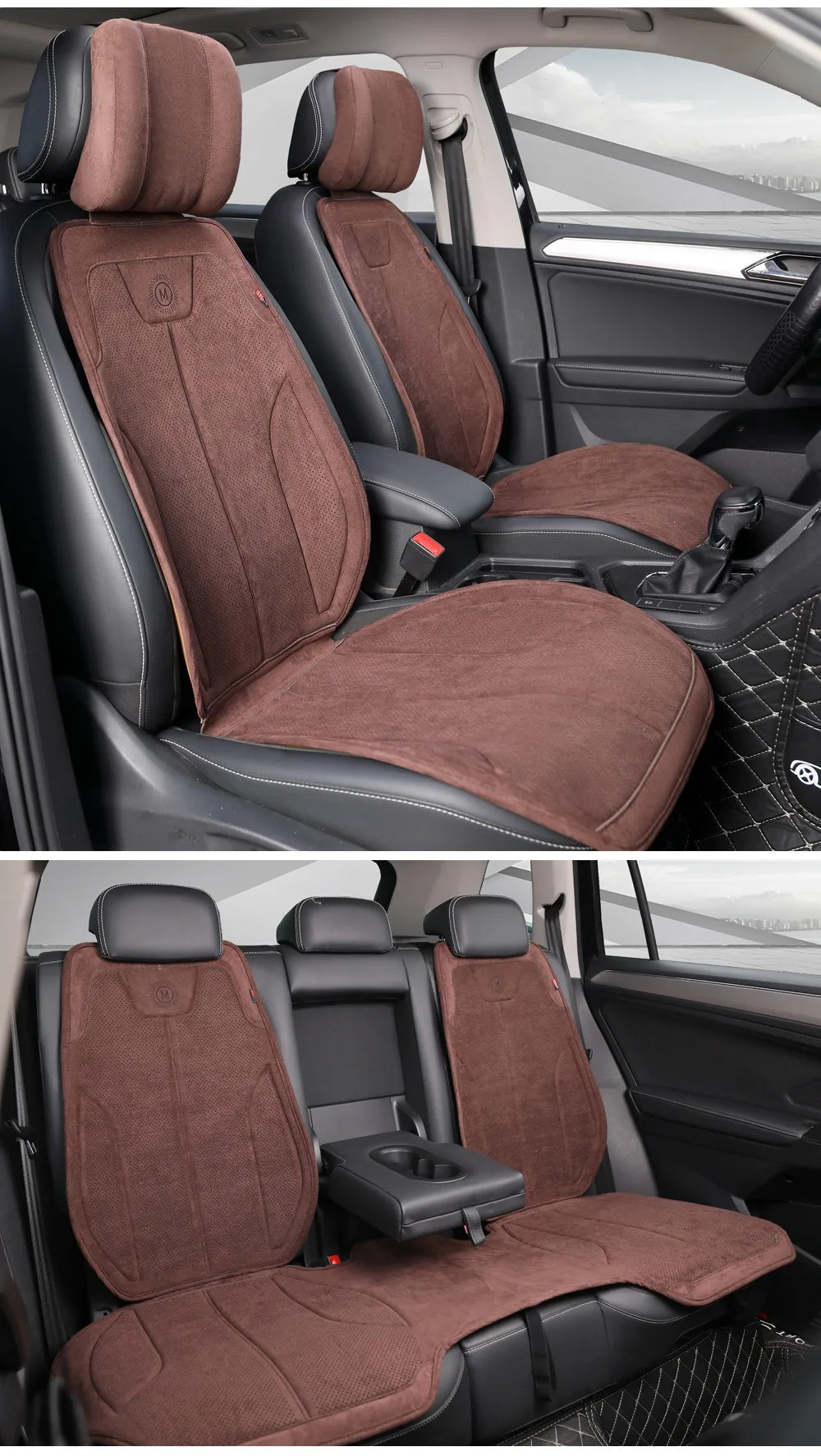 Luxury Suede Universal Car Seat Cover Seat Covers for Cars Full Set Latex Cotton Car Cushion Auto Accessories Car Seat Protector CM World
