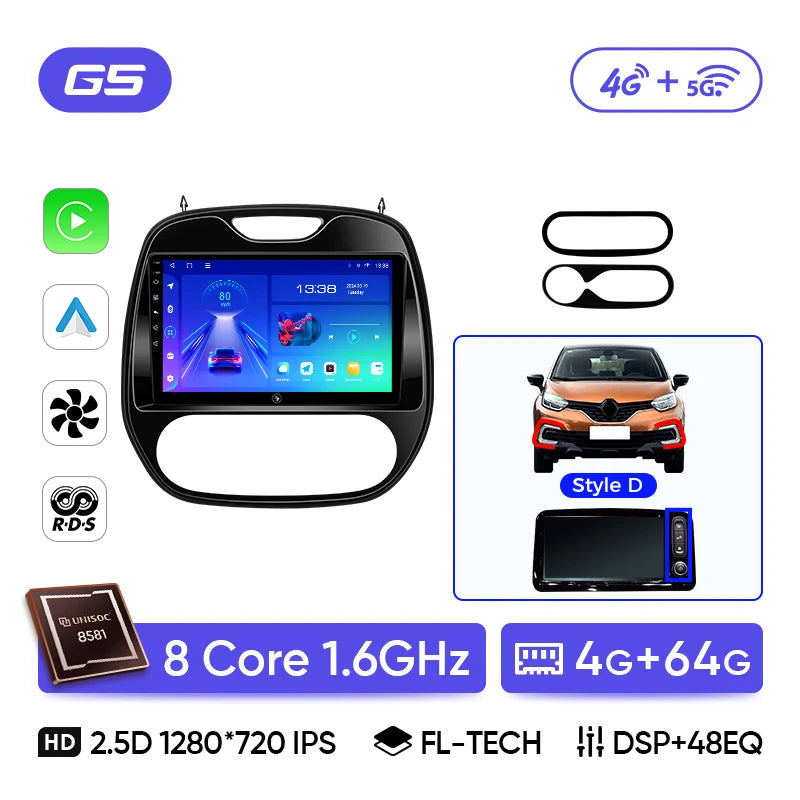 Ainavi Android 13 Car Radio For Renault Captur CLIO Samsung QM3 2014 - 2020 Kaptur Car Multimedia Wireless Carplay Android Auto CM World
