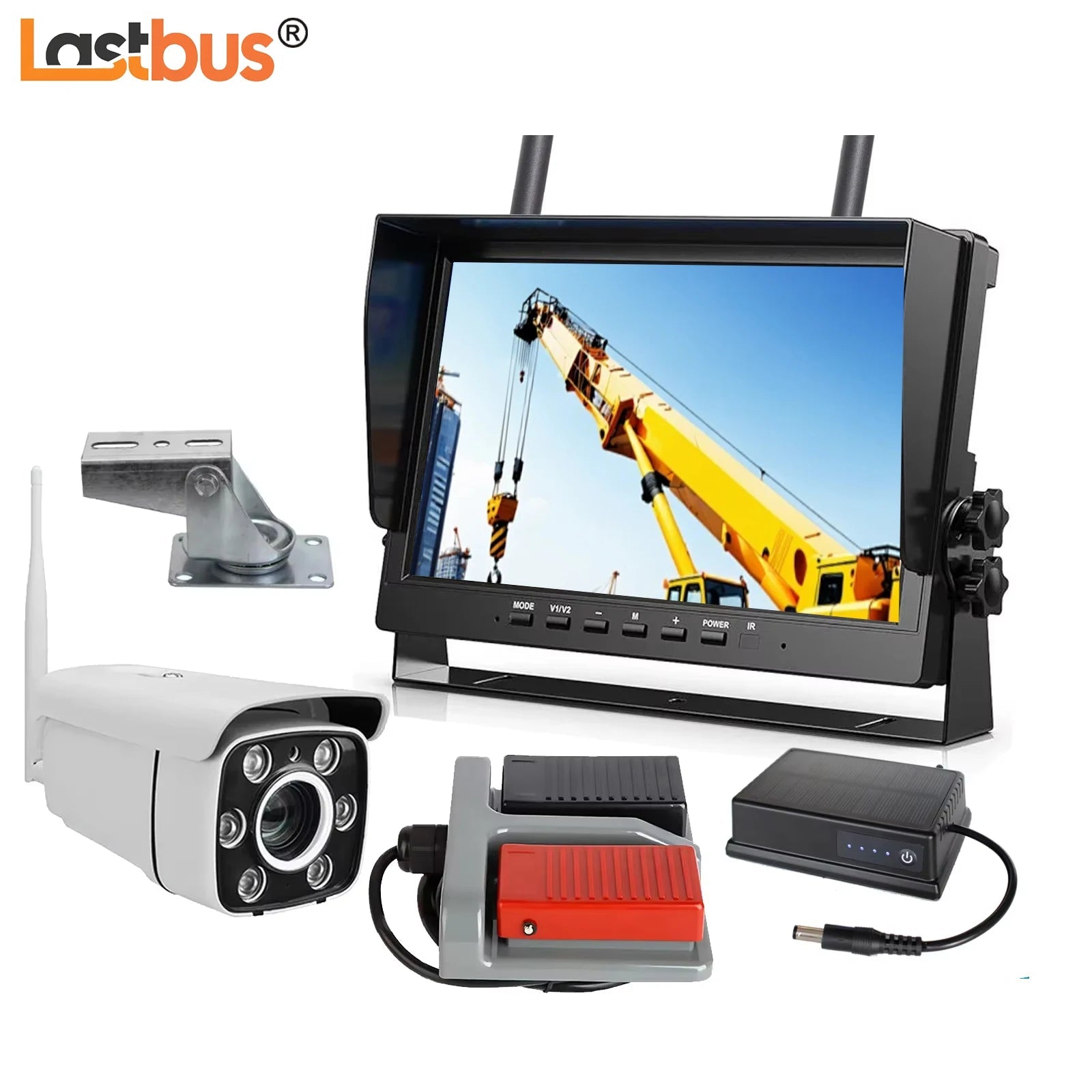 Lastbus Tower Crane 10.1" IPS Screen DVR Monitor Split 2 Screen  Wireless Camera 30x Optical Zoom For Tower Crane Lift Excavator Car Mobile World