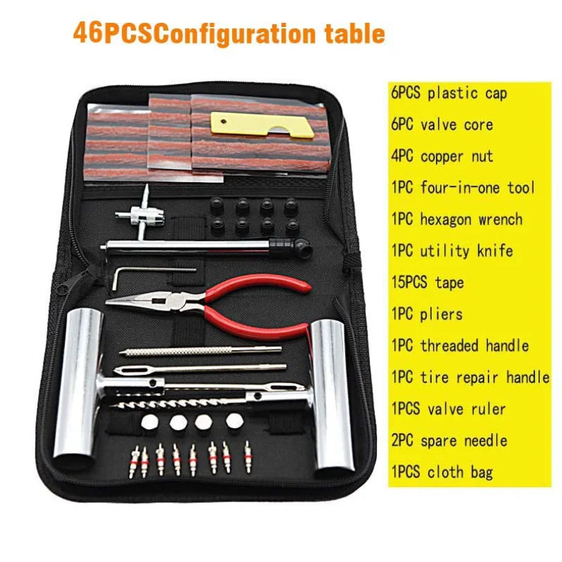 Motorcycle Tire Repair Kit car Puncture Plug Tools Tyre Puncture Emergency for Tire Strips Stirring Glue Repair Tool Kit CM World