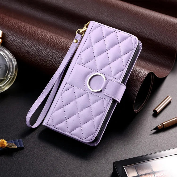 Luxury Leather Flip Phone Case For iPhone Air 17 18 16 15 Plus 14 13 Pro Max 11 12 Pro XR X XS Max Wallet Bracket Protect Cover
