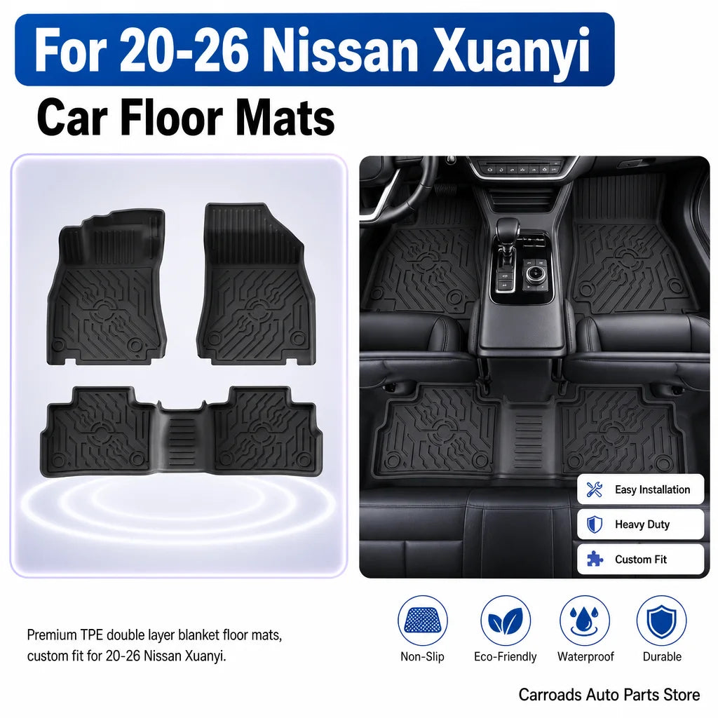 (LHD)For 20-26 Nissan Xuanyi Floor Mats 14th 15th Gen TPE Car Floor Mats Double Layer Blanket Floor Mats
