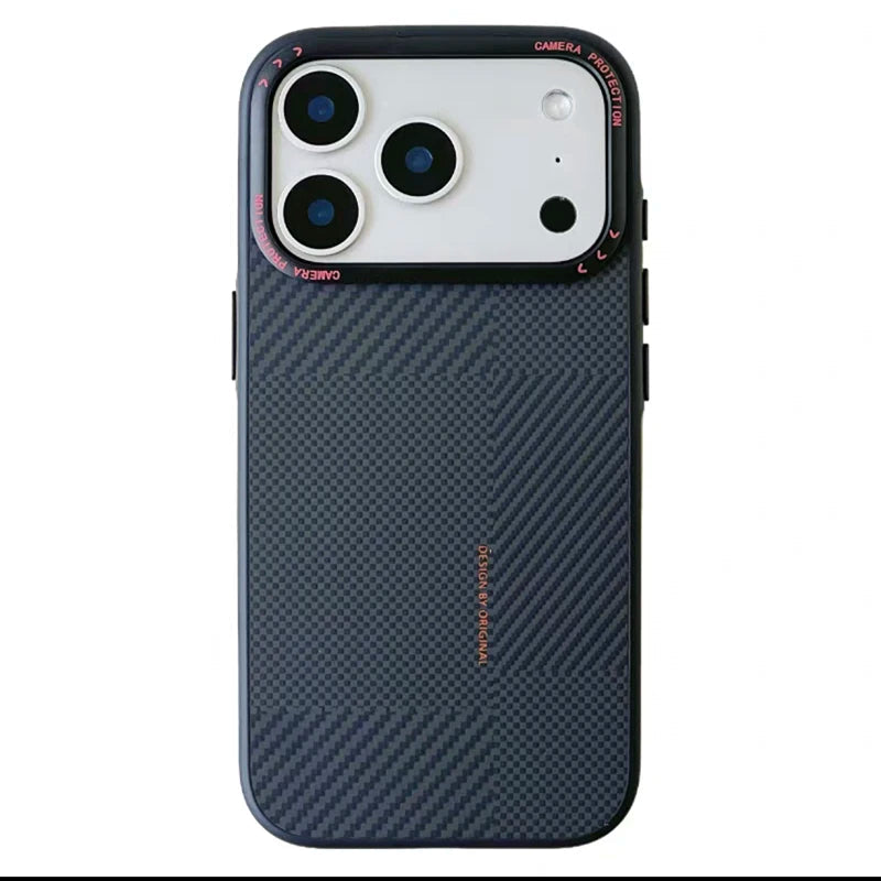 Matte Carbon Fiber Texture Magnetic Case For iPhone 17 16 15 Pro Max Wireless Charging Alloy Lens Shockproof for MagSafe Cover Car Mobile World