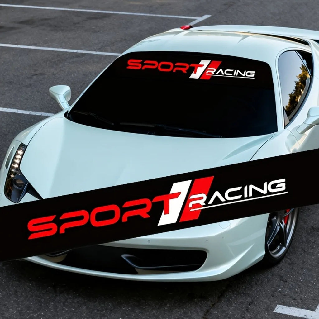 1pc SPORT RACING Car Windshield Decal Waterproof Vinyl Sticker for Car Truck Front Windshield Auto Body Racing Sport Decor