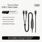 New 2‑In‑1 Dual Type‑C Braided Cable Compatible With Anker 140W High Power Fast Charging Data Cable For Car Office Use